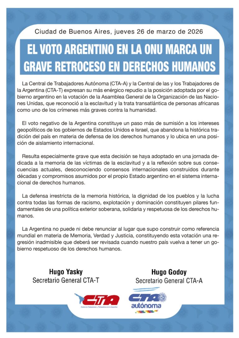 El voto argentino en la ONU marca un grave retroceso en derechos ...